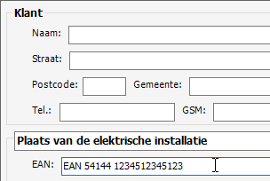 Trikker - EAN nummer elektrische installatie